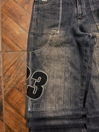Graphic Embroidered Baggy Jeans