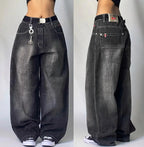 Gothic Embroidery Baggy Jeans