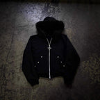 Faux Fur Collar Zip Jacket