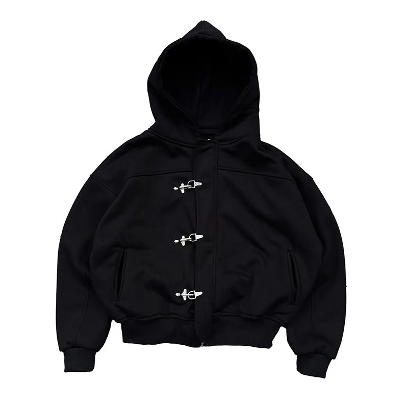Black Faux Fur Hooded Coat