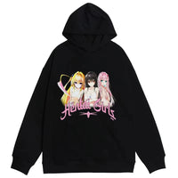 Anime Print Oversized Hoodie