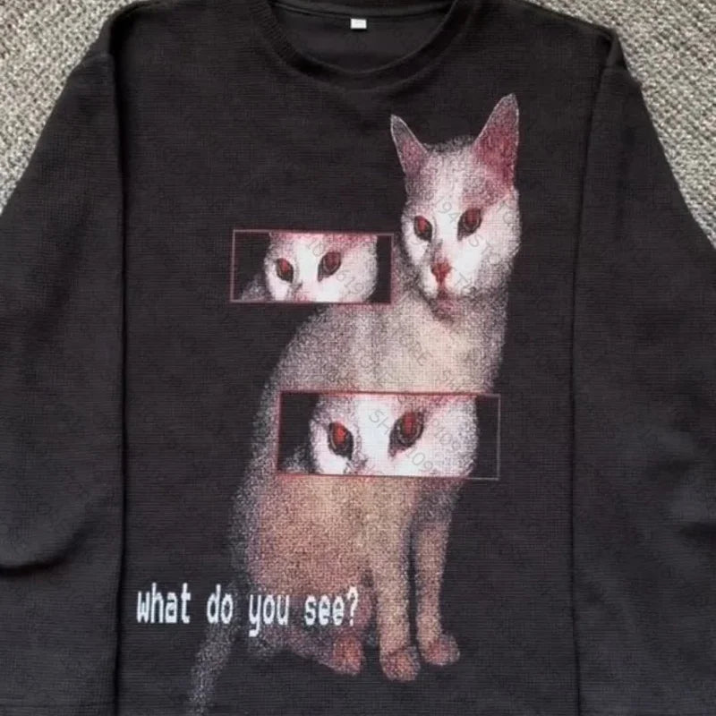 Cat Print Gothic Tee