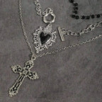 Heart & Cross Necklace Set