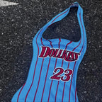 Letter Printing Halter Dress