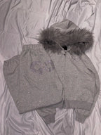 Faux Fur Trim Two-Piece Set