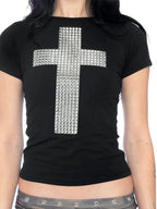 Cross Studded Black Tee