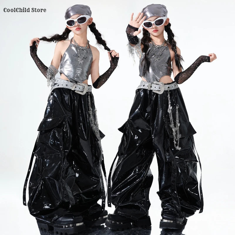 K-Pop Crop Top & Cargo Pants Set