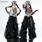 K-Pop Crop Top & Cargo Pants Set