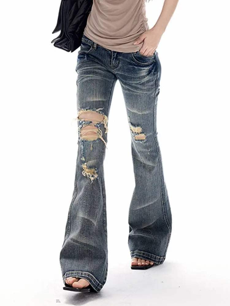 Ripped Wide-Leg Jeans