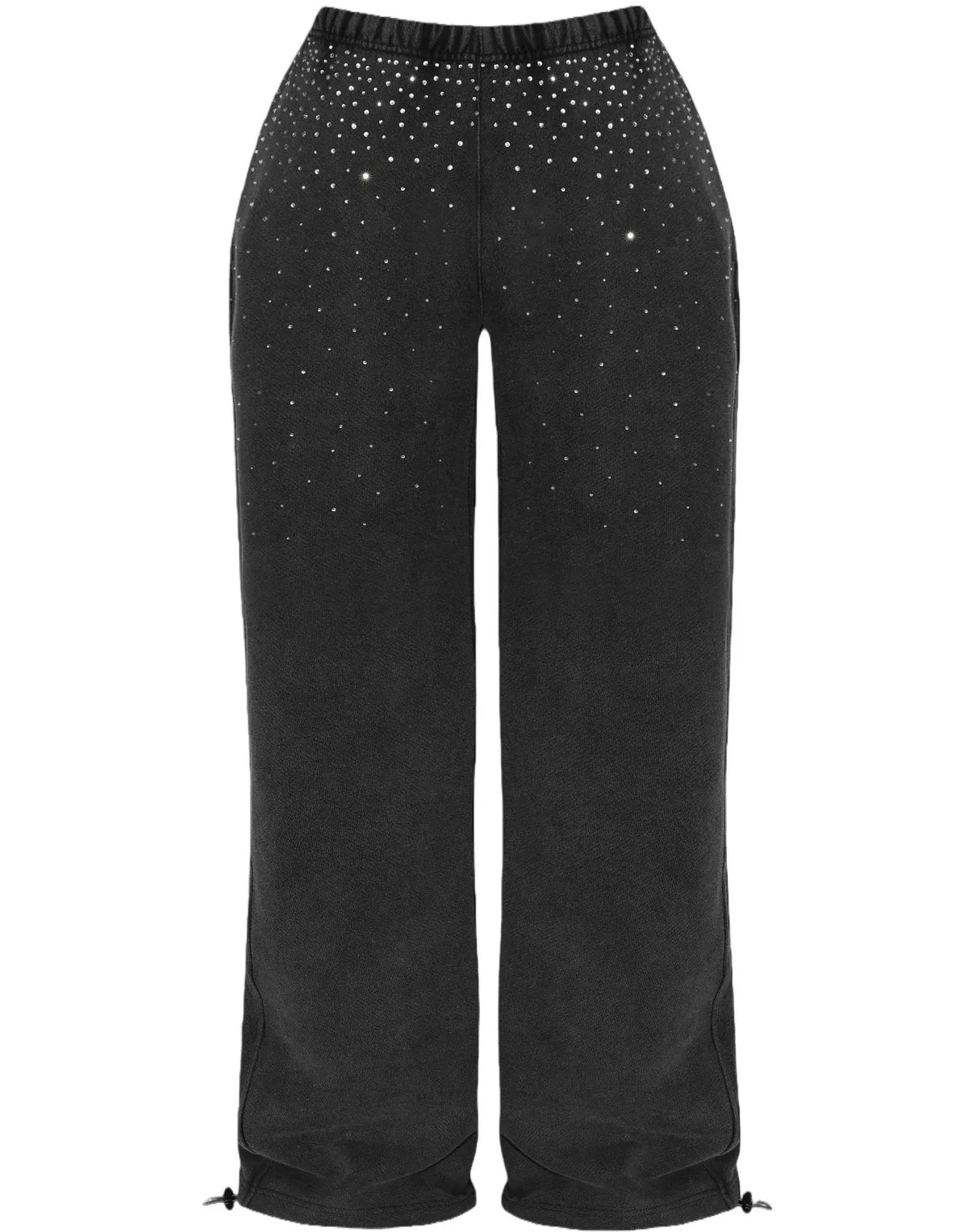 Rhinestone Cropped Zip-Up Hoodie