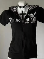 Striped Cat Print Hoodie