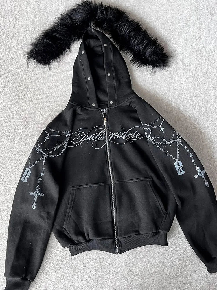 Faux Fur Hooded Jacket