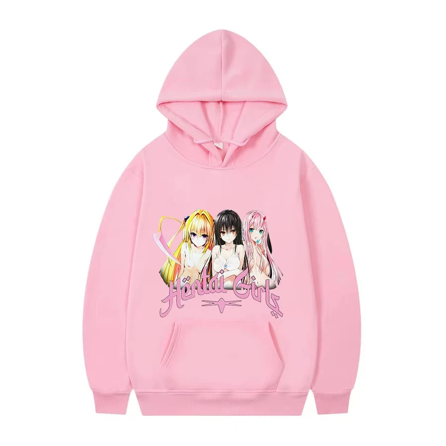 Anime Print Oversized Hoodie