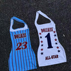 Letter Printing Halter Dress