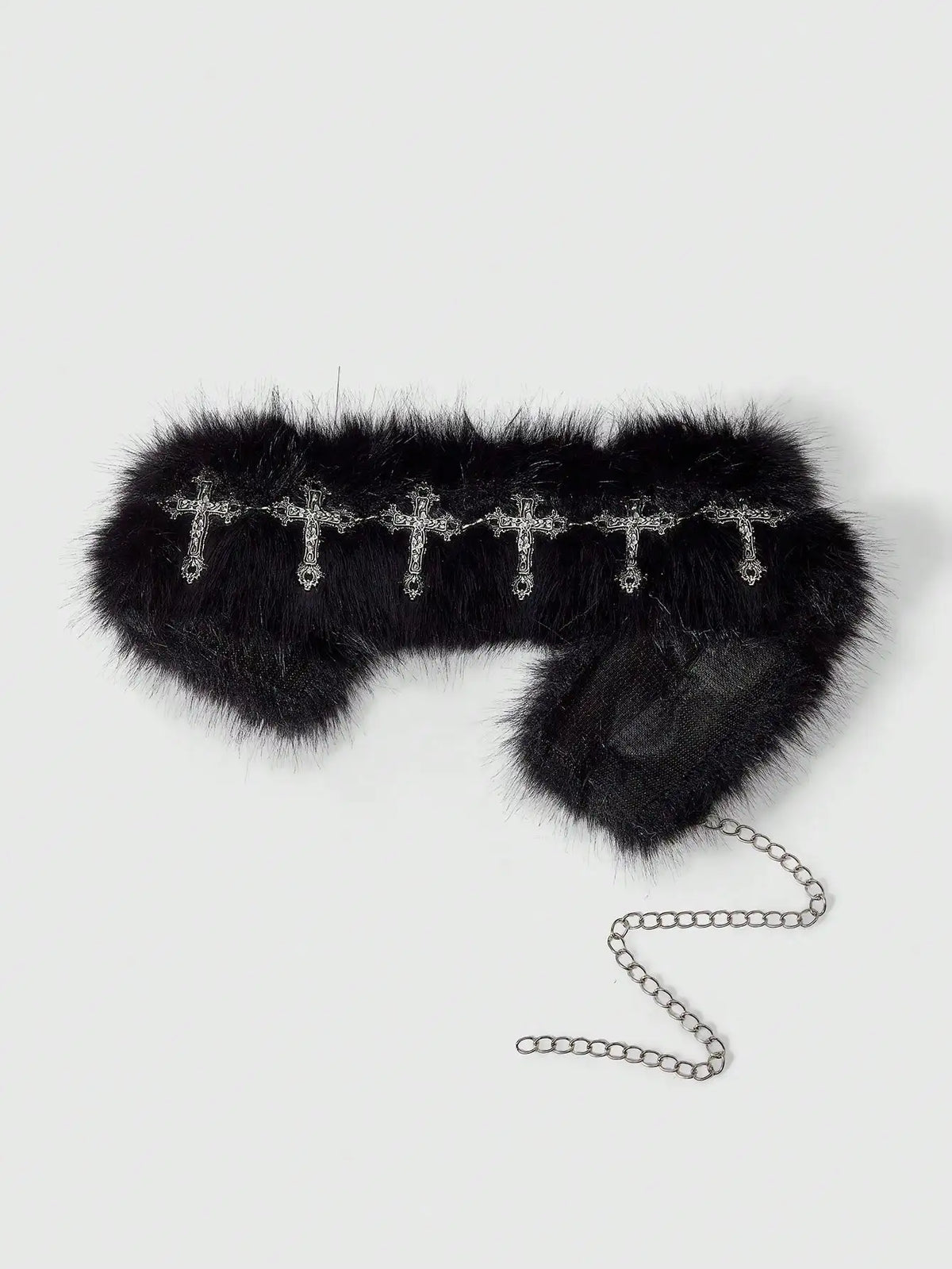 Faux Fur Cross Waist Belt