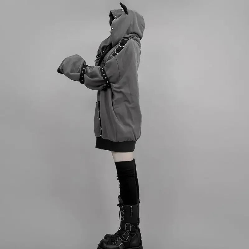 Rivet Zip-Up Hoodie