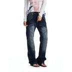 Embroidered Low-Rise Jeans