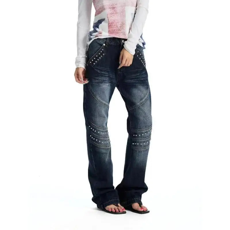 Embroidered Low-Rise Jeans