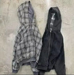 Reversible Plaid Zip-Up Hoodie