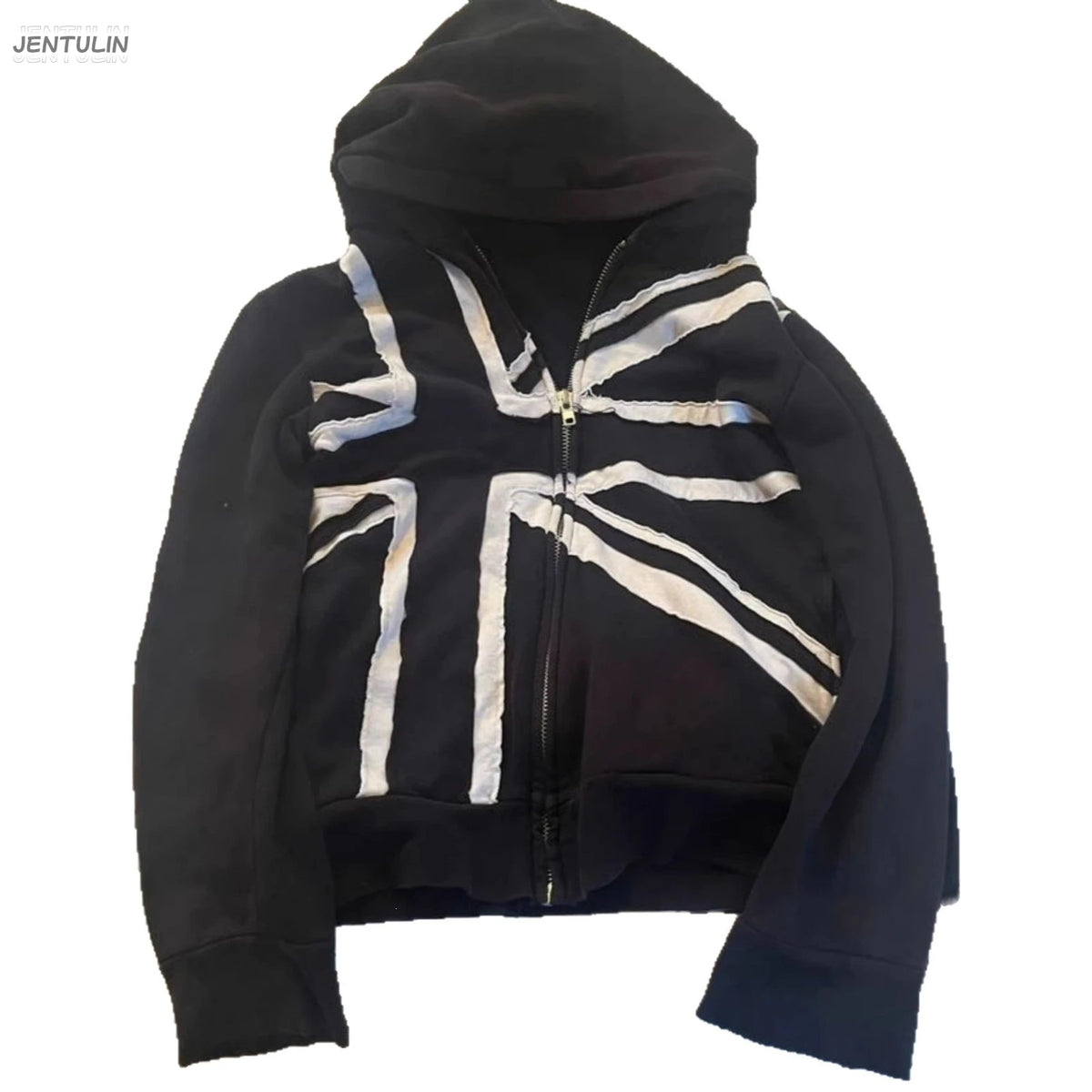Cropped Union Jack Hoodie