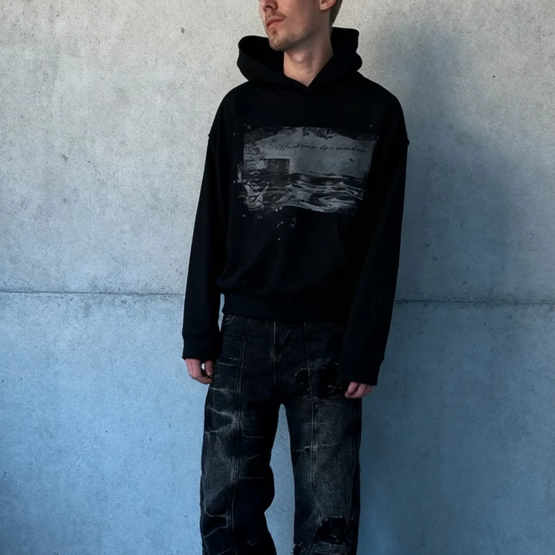 Embroidered Geometric Hoodie