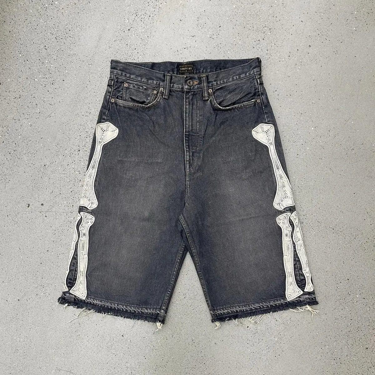 Embroidered Denim Shorts
