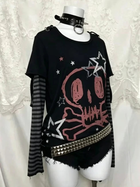 Striped Cat Print Hoodie