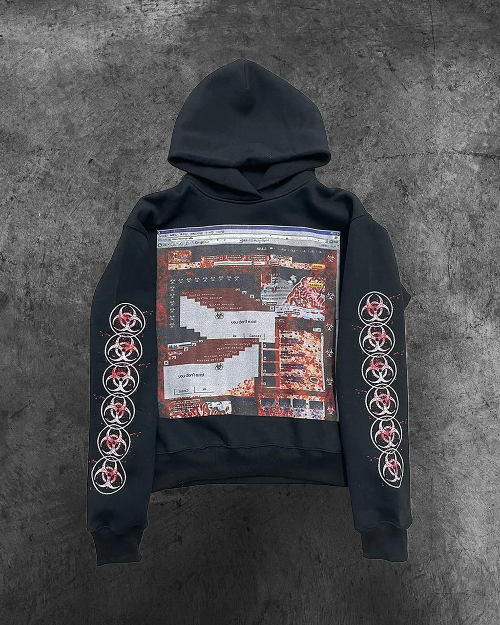 Grunge Print Oversized Hoodie