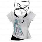 Anime Print Crop Tee