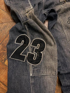 Graphic Embroidered Baggy Jeans