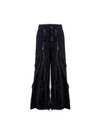 Zip Detail Wide-Leg Pants