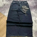 Gothic Embroidery Baggy Jeans