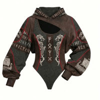 Viking Print Hooded Set
