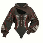 Viking Print Hooded Set