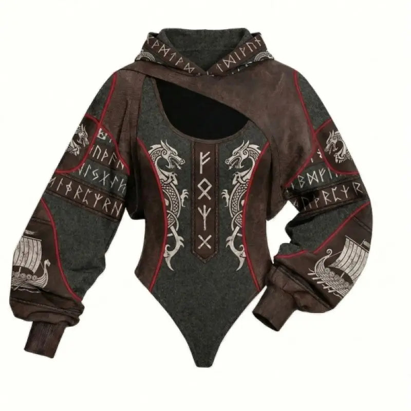 Viking Print Hooded Set