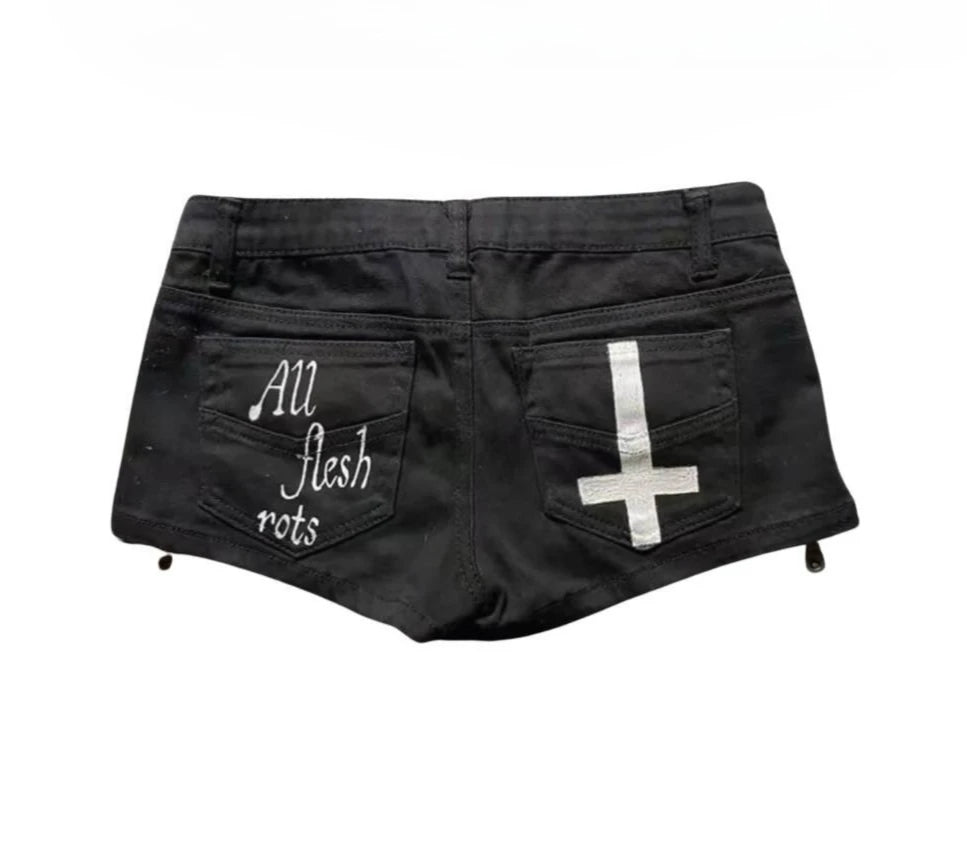 Studded Denim Shorts