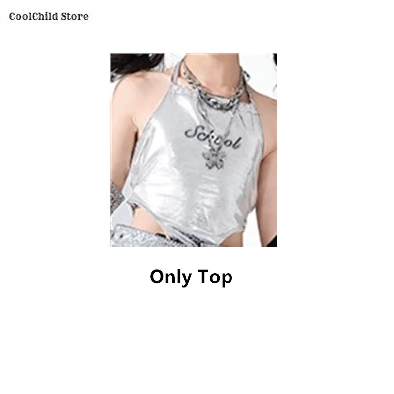 K-Pop Crop Top & Cargo Pants Set