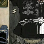 Emo Graphic Print Crop Tee