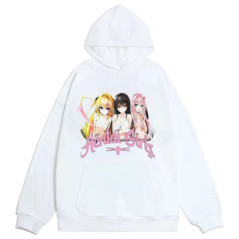 Anime Print Oversized Hoodie