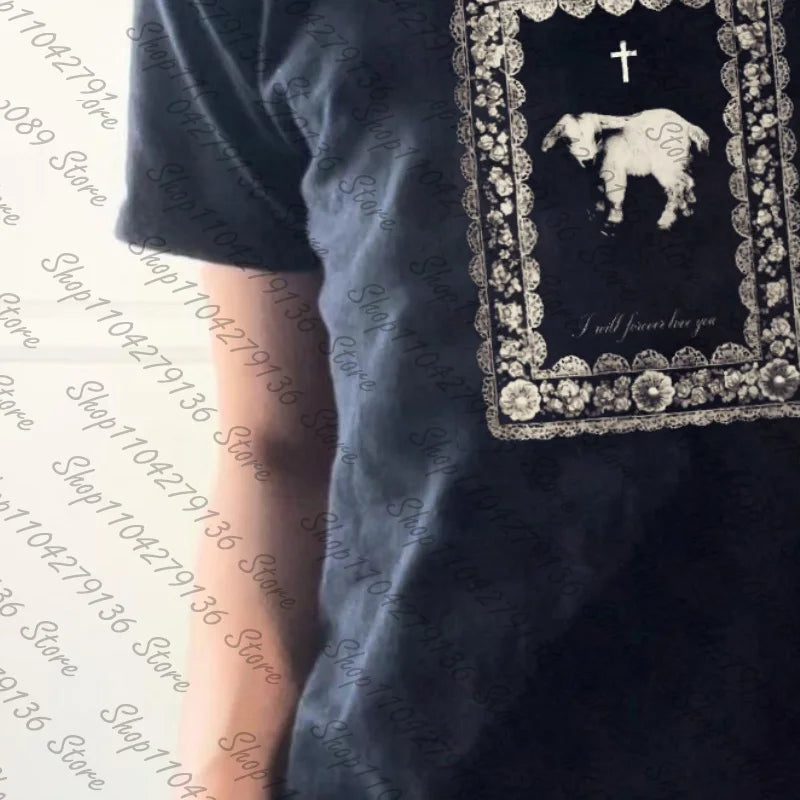 Cross Print Gothic Tee
