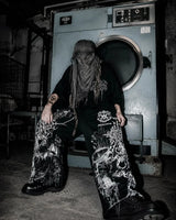 Angel Print Wide-Leg Pants