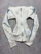 White Zip-Up Track Jacket