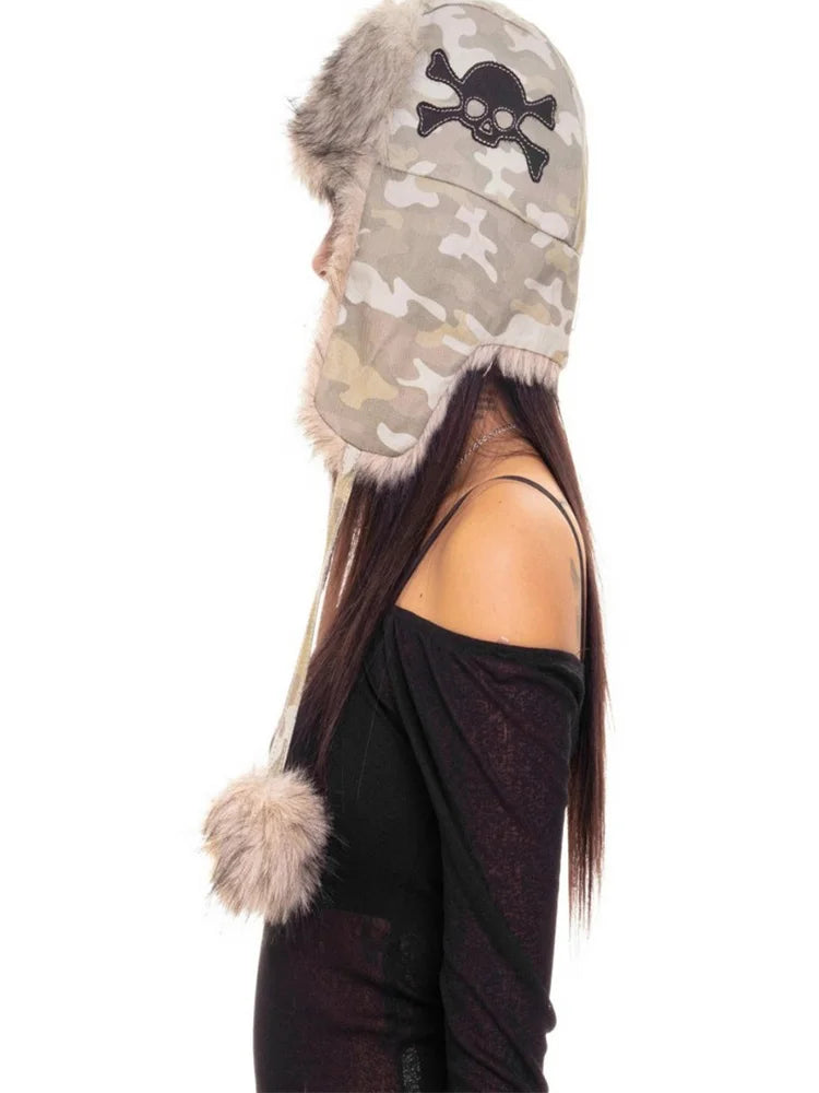 Camo Skull Bomber Hat