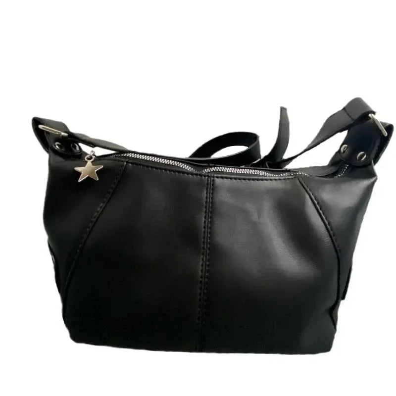 Black Buckle Shoulder Bag