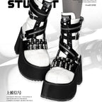 Buckle Platform Ankle Boots