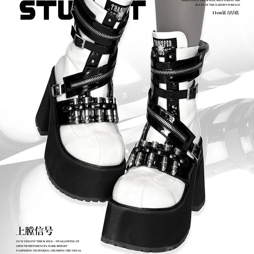 Buckle Platform Ankle Boots