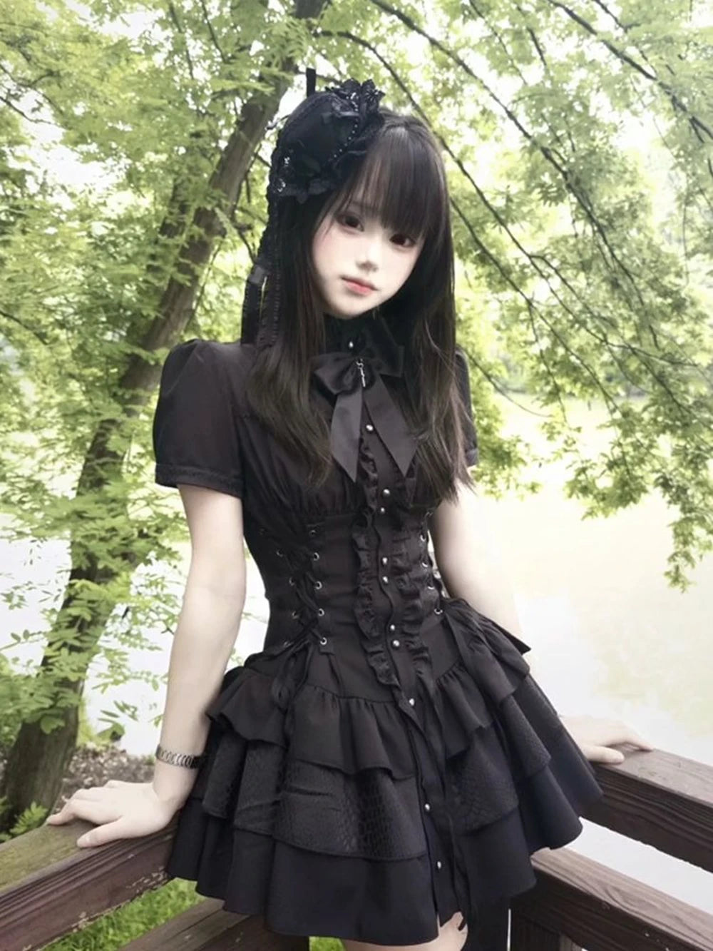 Gothic Lace Mini Dress