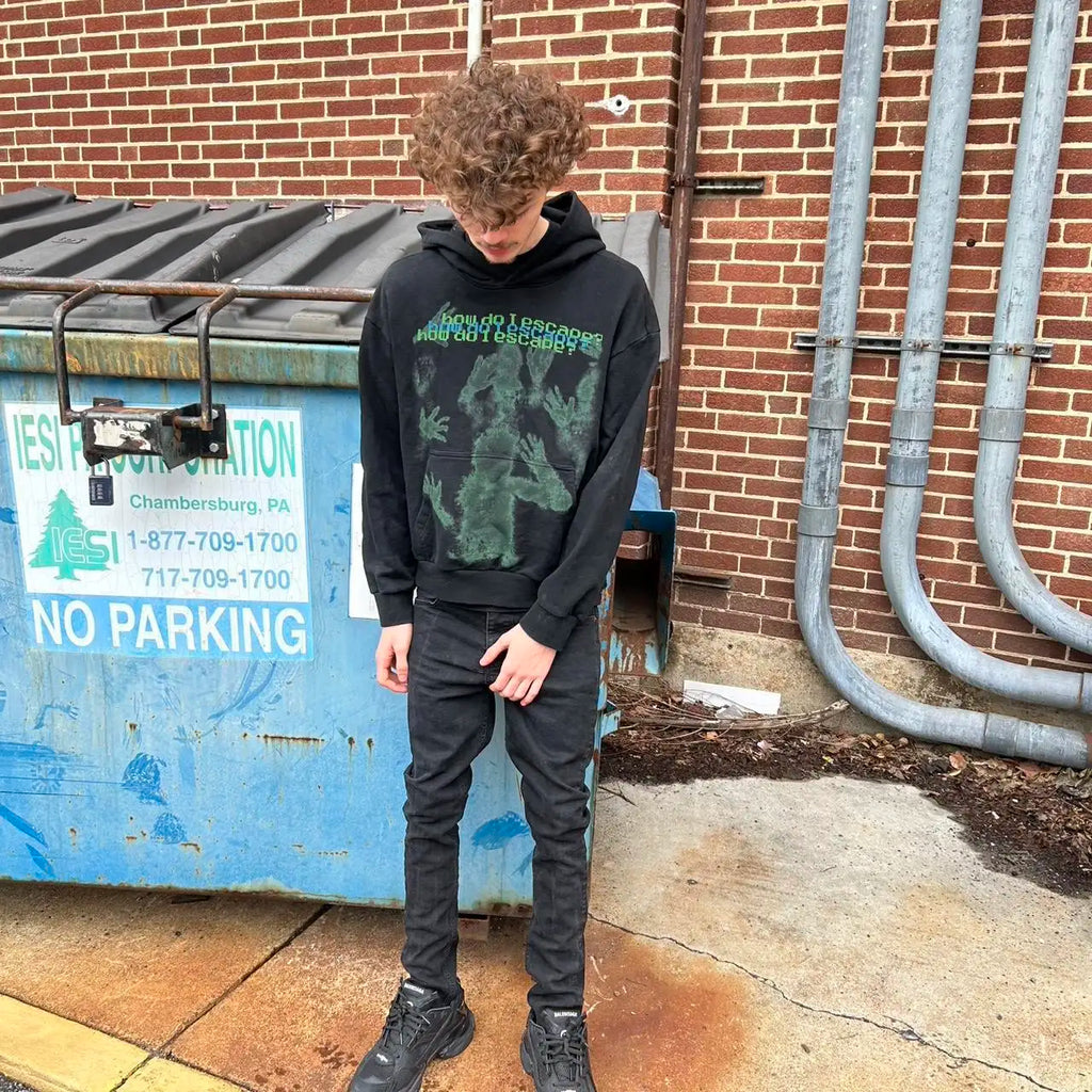 Grunge Print Oversized Hoodie