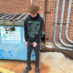 Grunge Print Oversized Hoodie