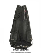 Y2K Wide-Leg Black Jeans